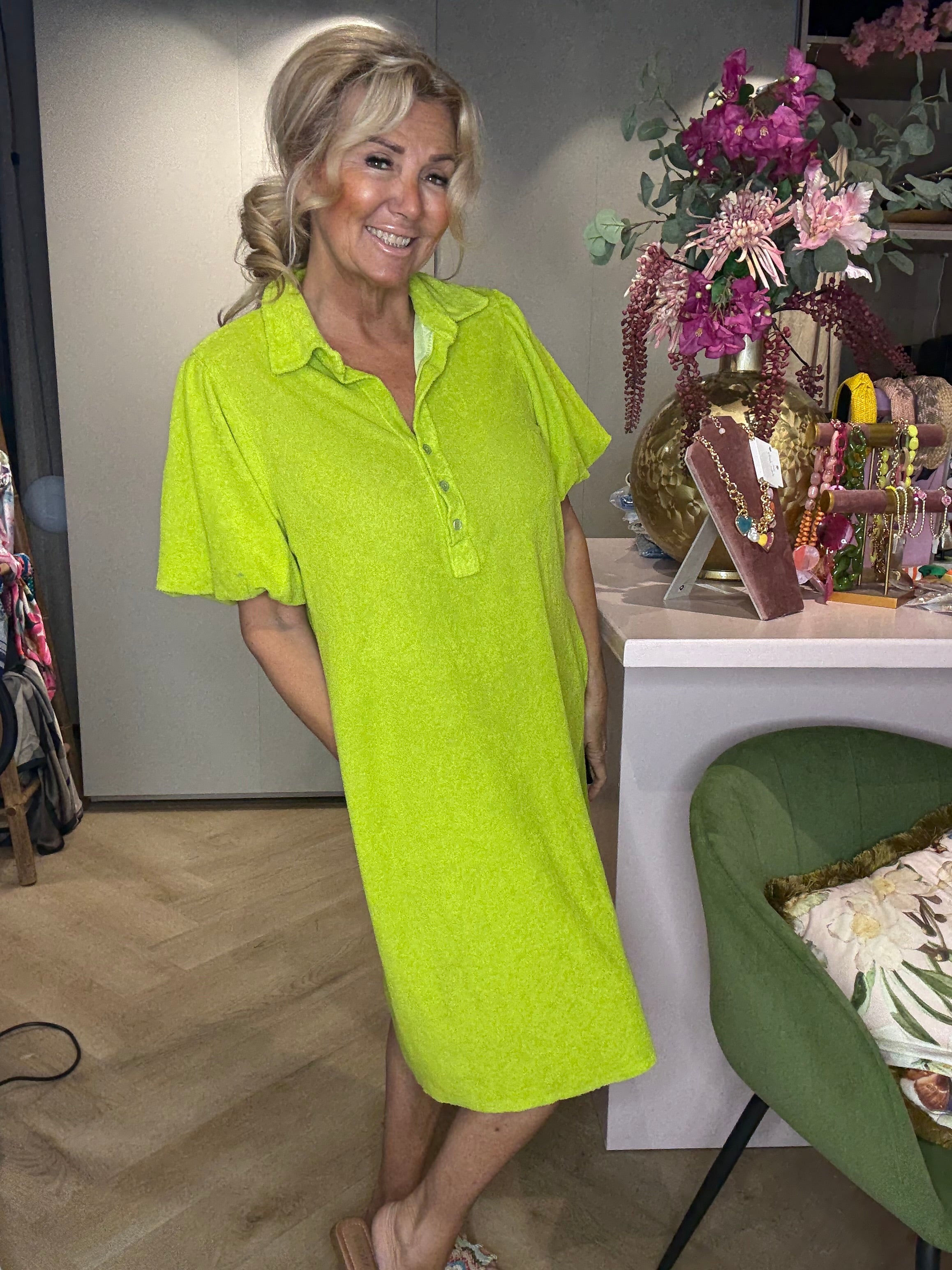 🌸 Terry Breeze Dress 🌸 Appeltjes Groen